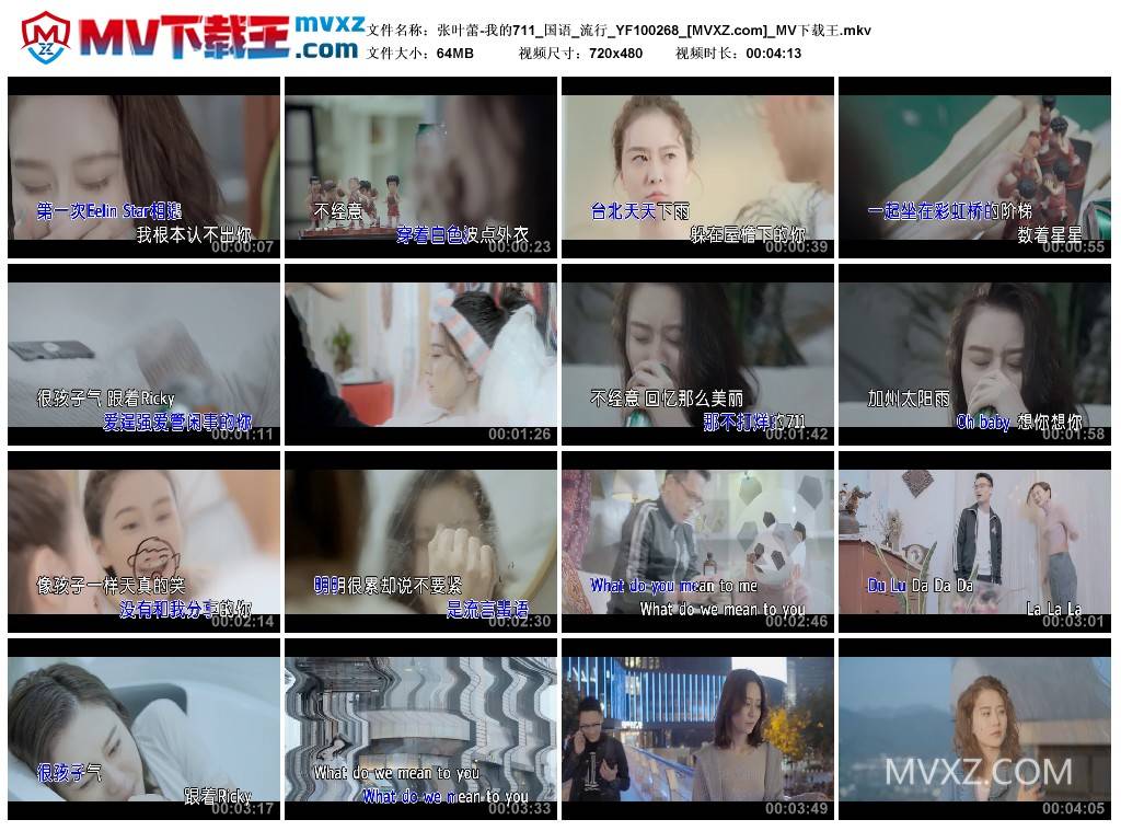 张叶蕾-我的711_国语_流行_YF100268